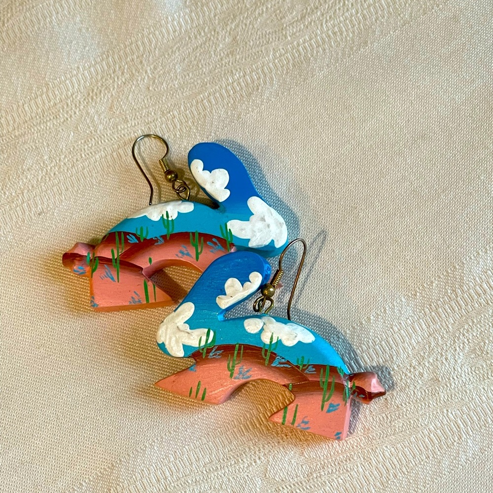 Hand painted Bunny Earrings